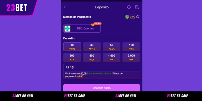 Insira as informações da transação no formulário